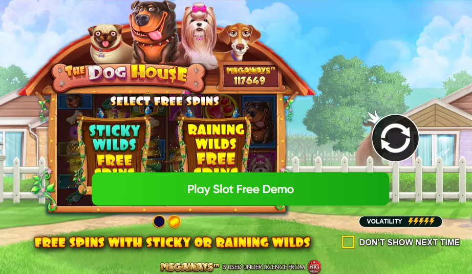 Pokerdom-дағы Pragmatic Play-ден The Dog House слотының интерфейсі