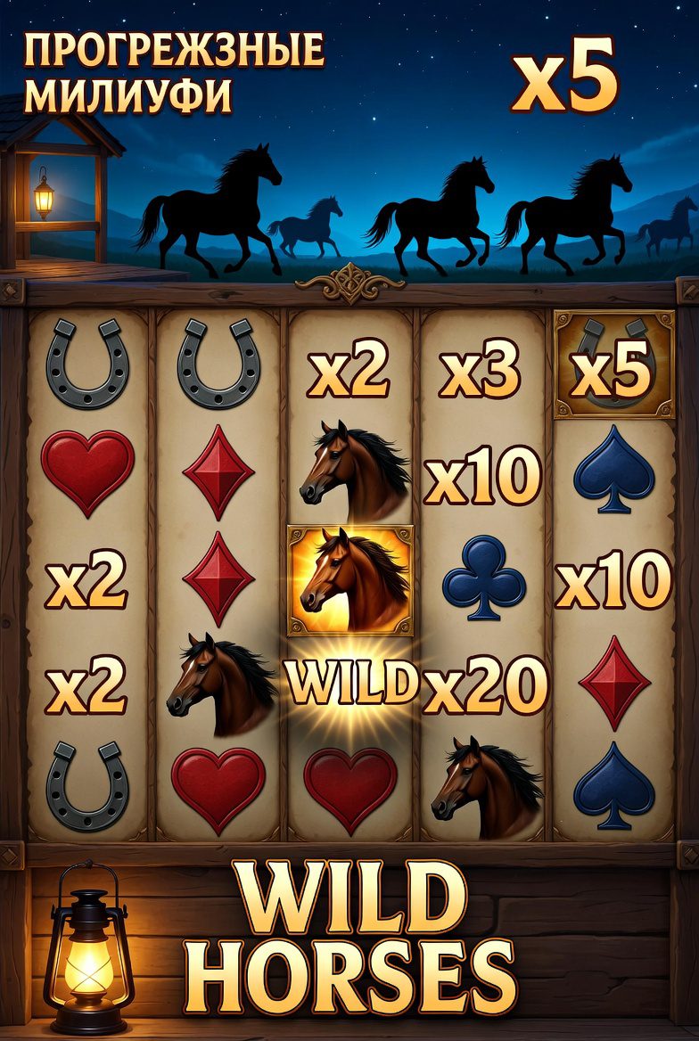 Прогрессирующие множители во фриспинах Wild Horses
