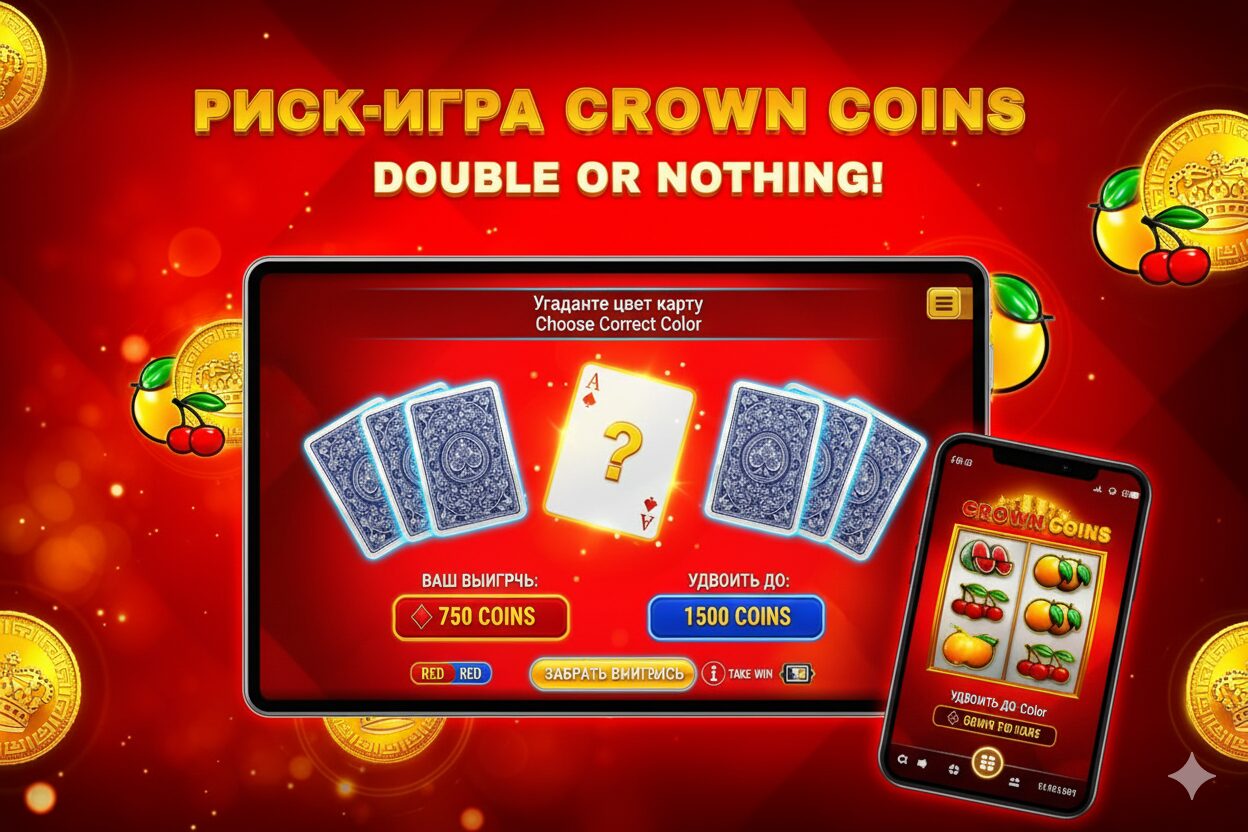 Функция риск-игры Gamble в слоте Crown Coins