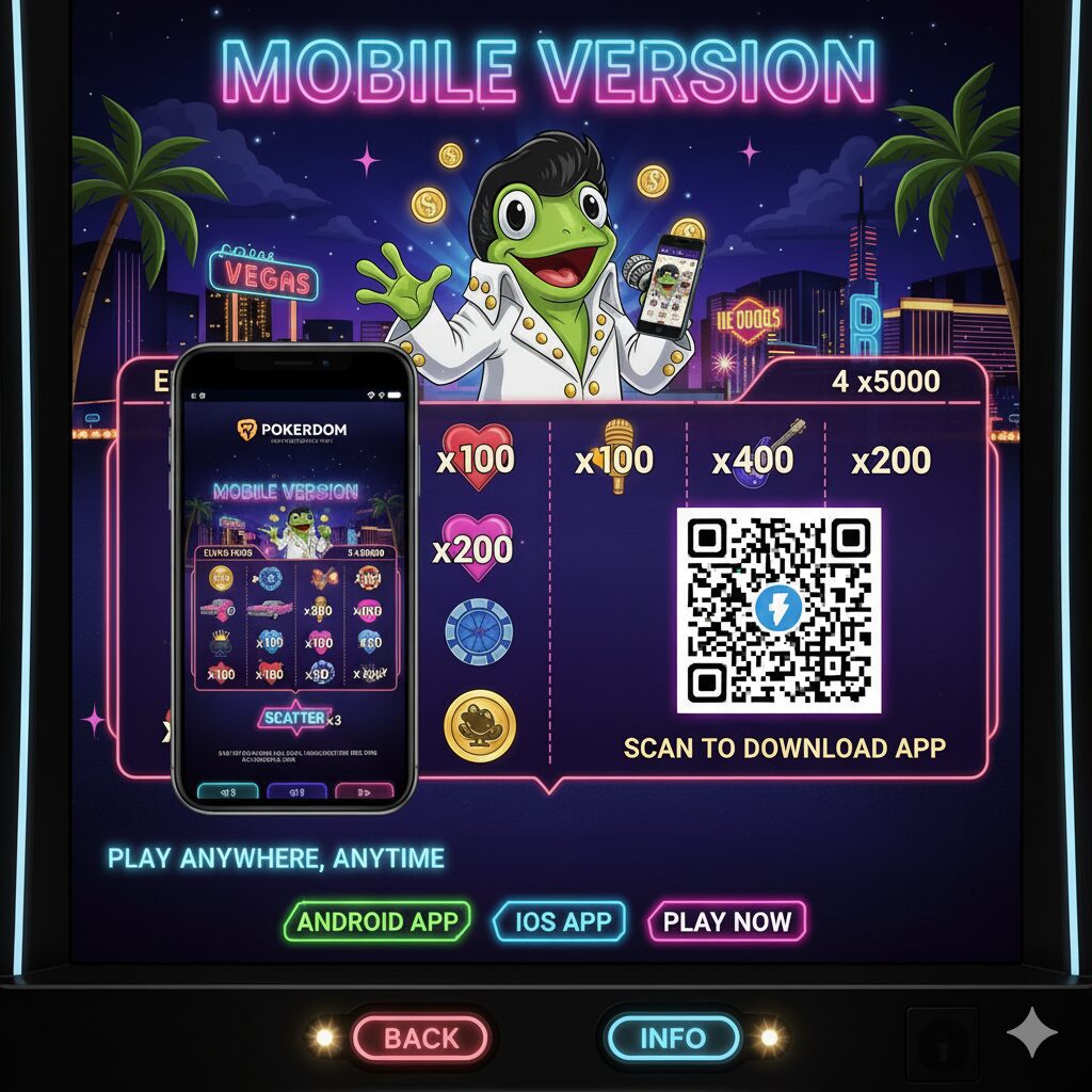 Мобильная версия слота Elvis Frog in Vegas в Pokerdom