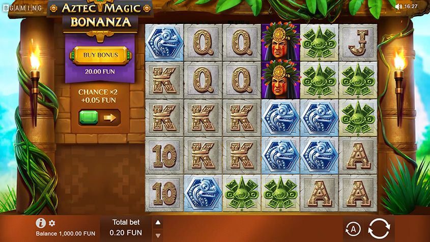 Бонусный раунд фриспинов в Aztec Magic Bonanza с растущим множителем