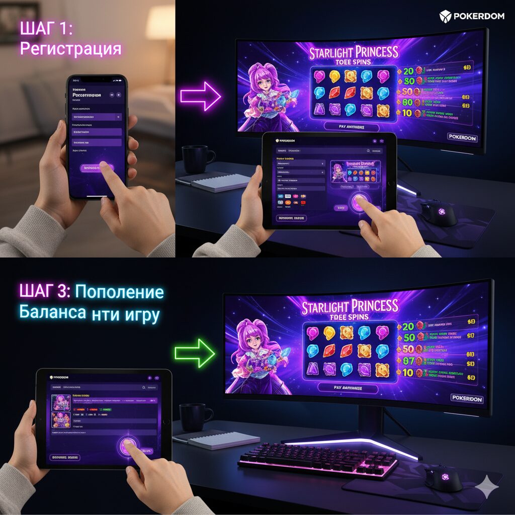 Пошаговая инструкция для начала игры в Starlight Princess