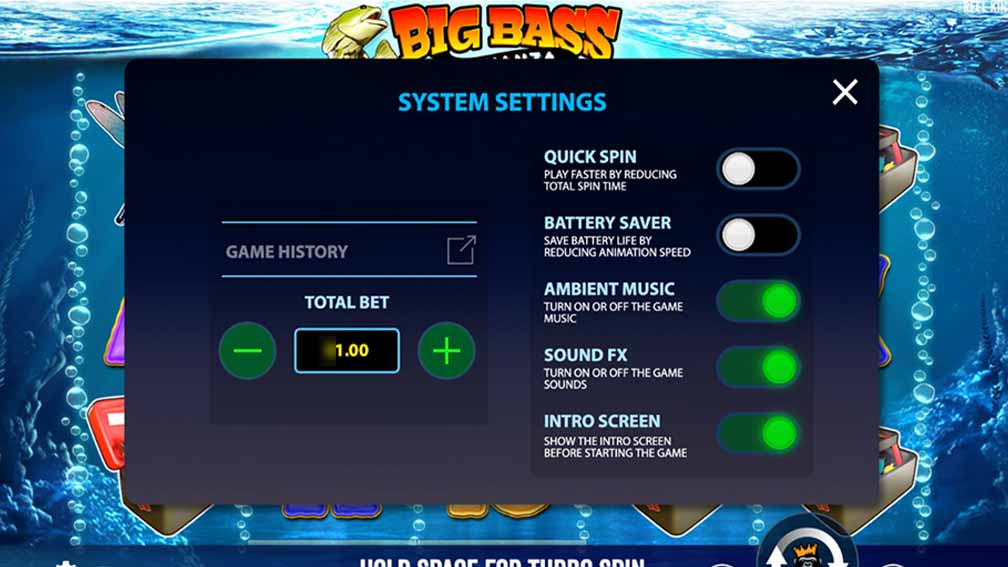 Таблица выплат Big Bass Bonanza с символами рыбака и рыб