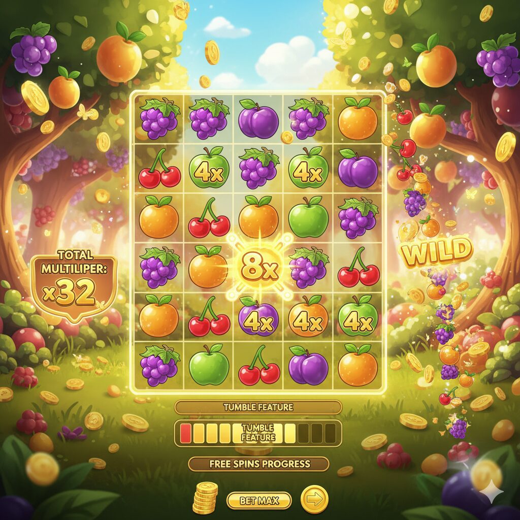 Механика множителей в слоте Fruit Party от Pragmatic Play