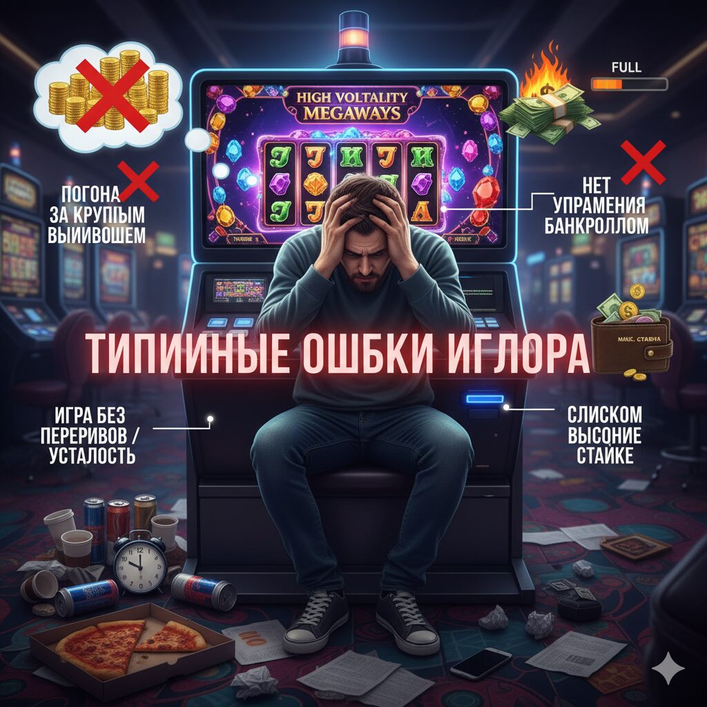 Типичные ошибки при игре в слоты с высокой волатильностью