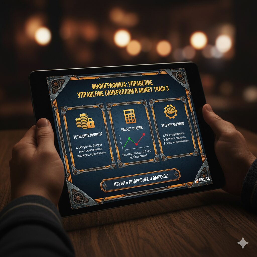 Инфографика с рекомендациями по управлению банкроллом для Money Train 3