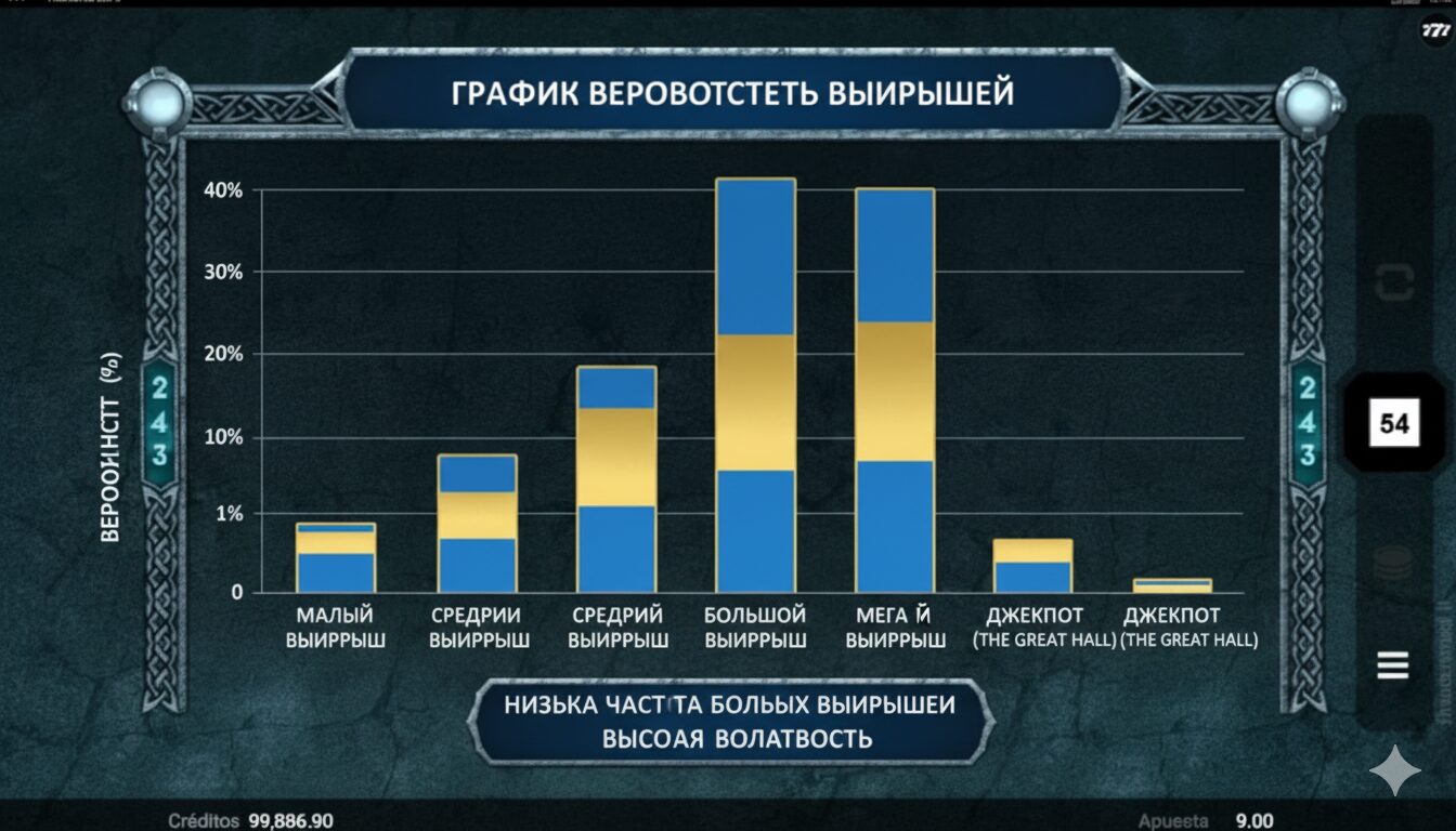 График распределения вероятностей выигрышей в Thunderstruck II