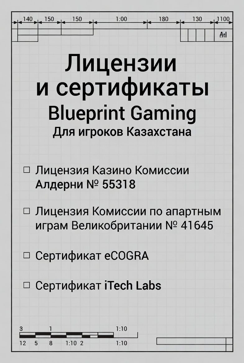 Лицензии и сертификаты Blueprint Gaming для игроков Казахстана