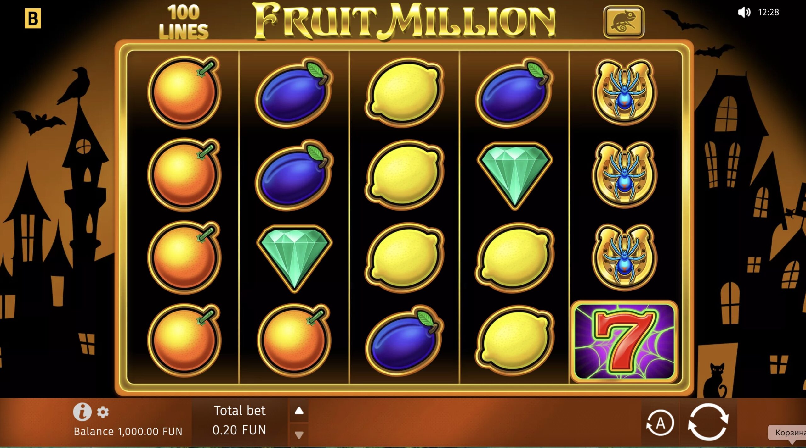 Скриншот игрового процесса в слоте Fruit Million
