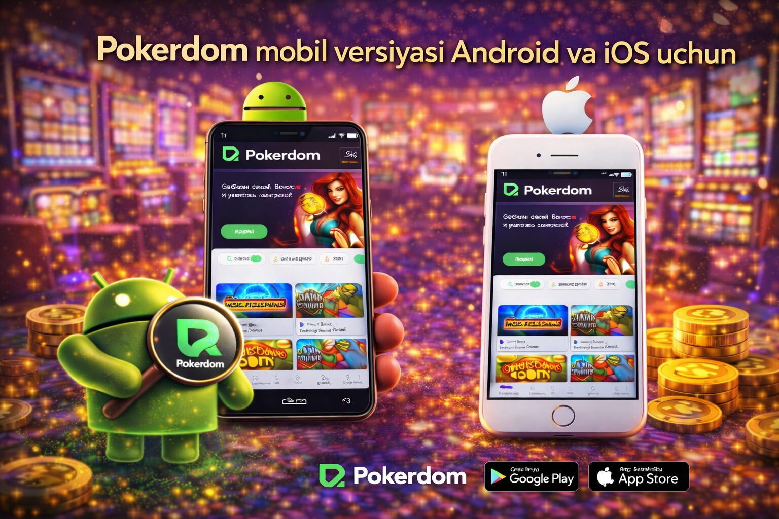 Pokerdom mobil versiyasi Android va iOS uchun