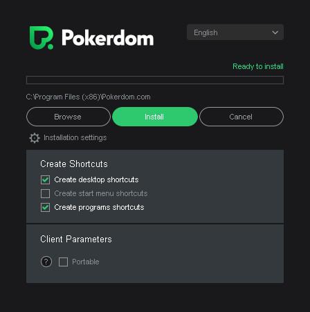Процесс установки клиента Покердом на компьютер Windows