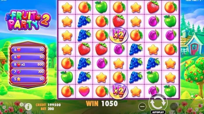 Таблица выплат символов в слоте Fruit Party 2 от Pragmatic Play