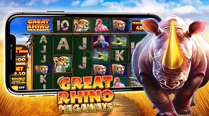 Great Rhino Megaways игровой процесс в Pokerdom